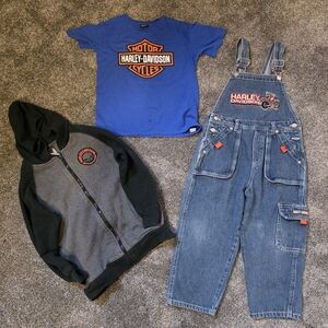 Harley-Davidson Blue Denim Overalls for Kids